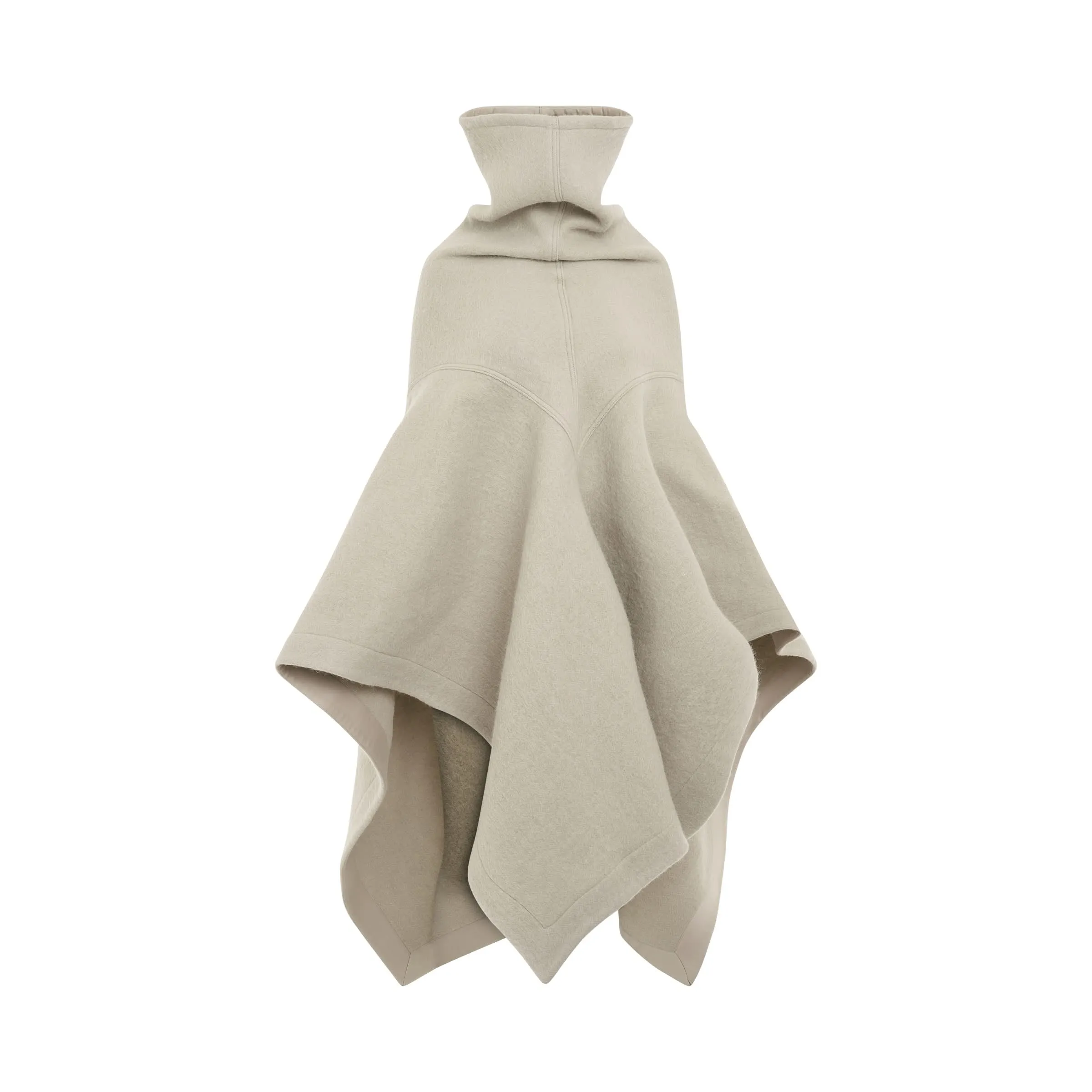 Cowl Woven Poncho in Pearl