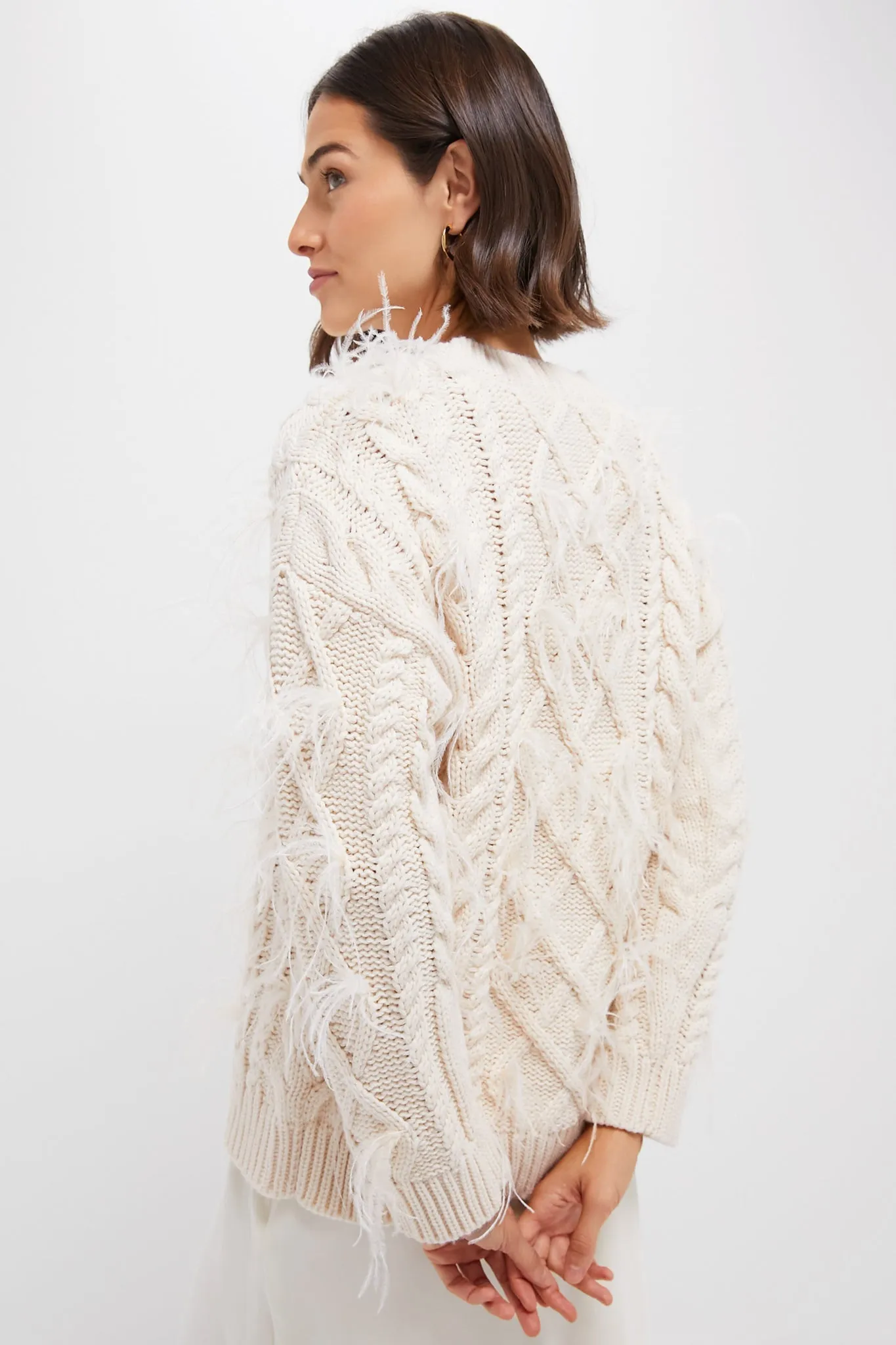 Cream Talulah Feather Sweater