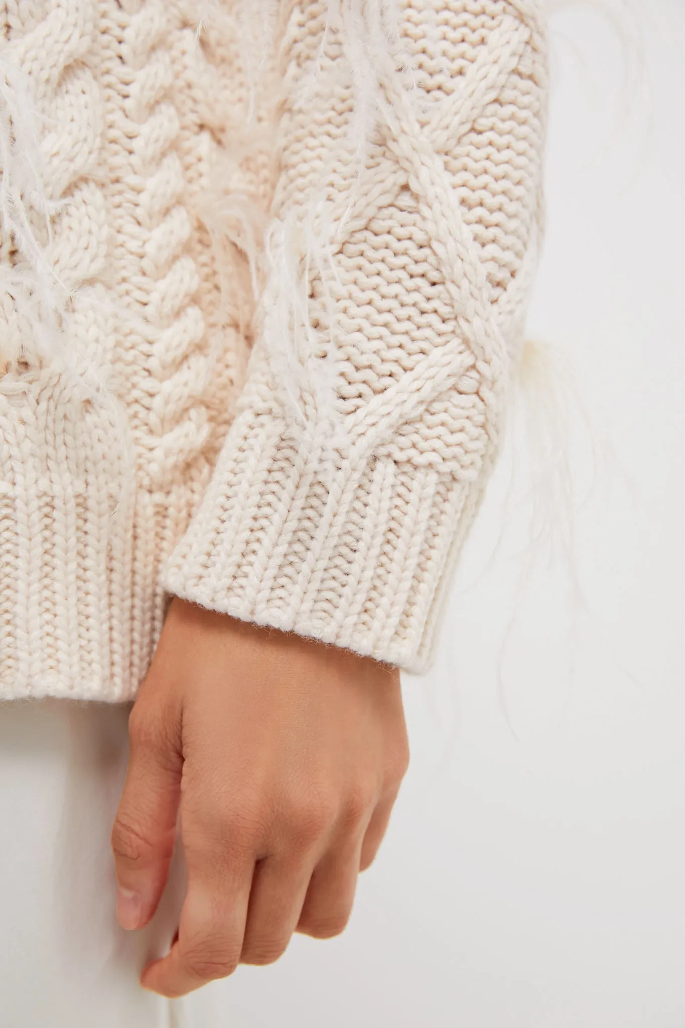 Cream Talulah Feather Sweater