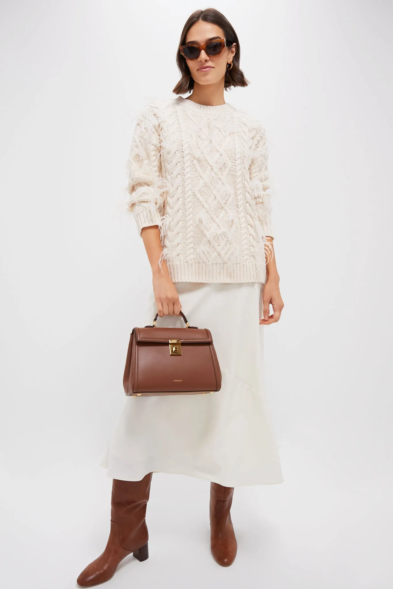 Cream Talulah Feather Sweater