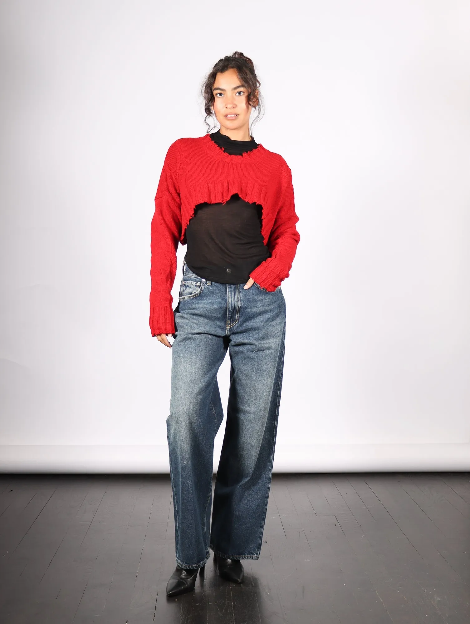 Cropped Pullover in Red by Serien°umerica