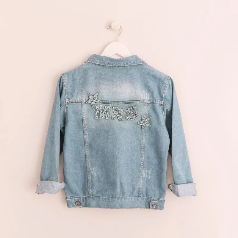 Custom Bridal Denim Sparkle Jacket