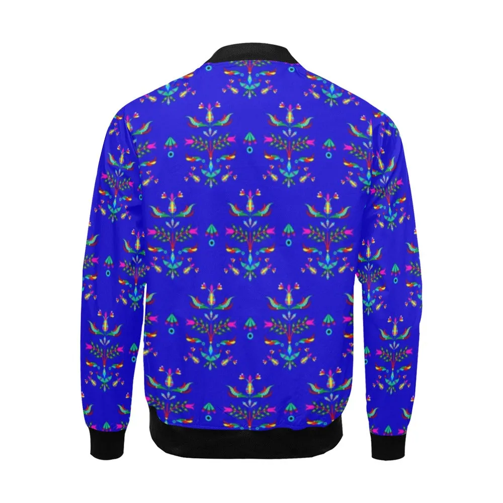 Dakota Damask Blue All Over Print Bomber Jacket for Men