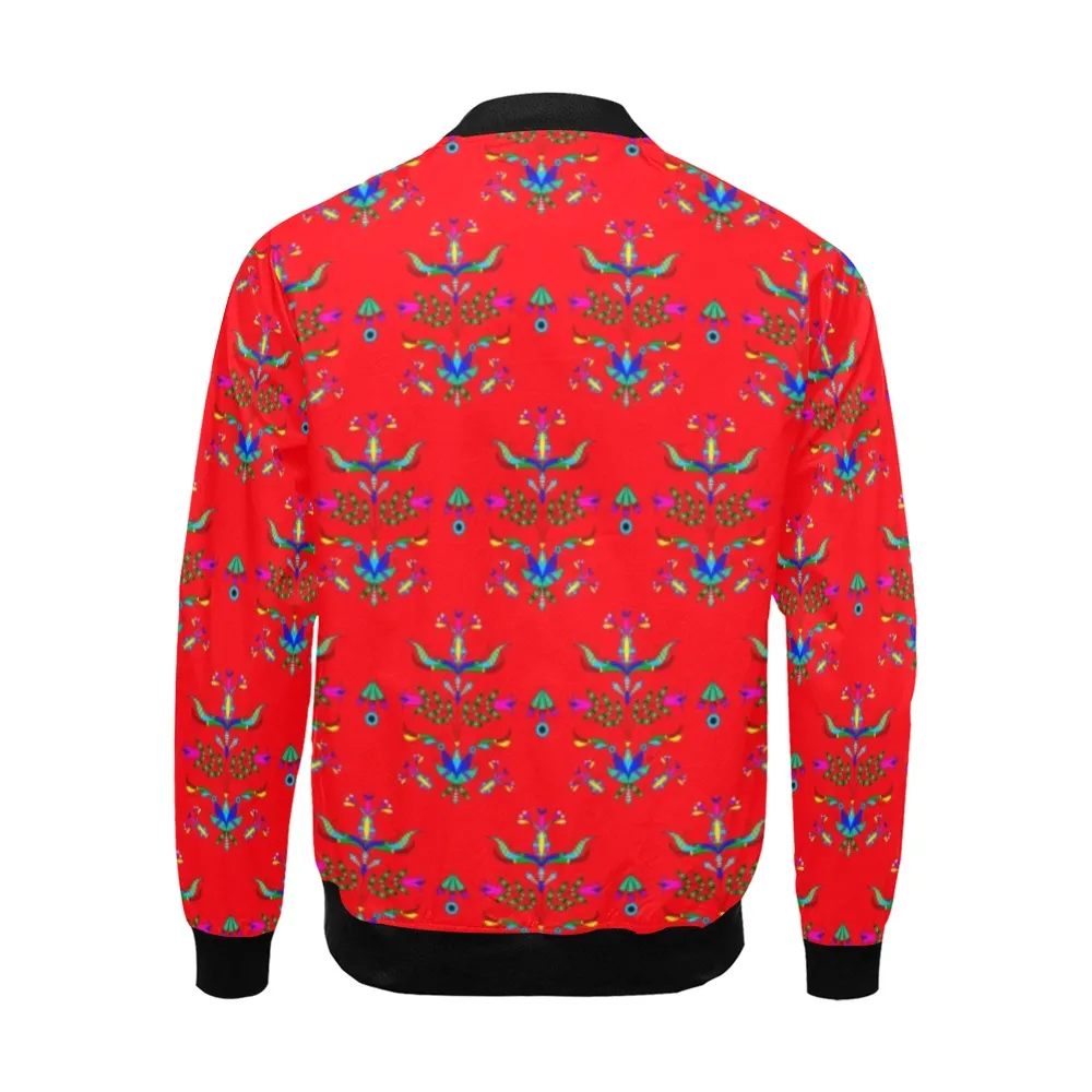 Dakota Damask Red All Over Print Bomber Jacket for Men