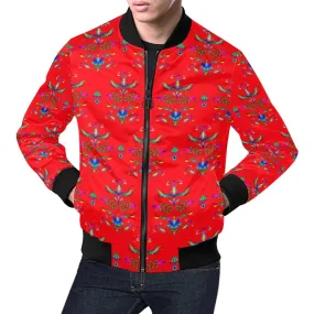 Dakota Damask Red All Over Print Bomber Jacket for Men