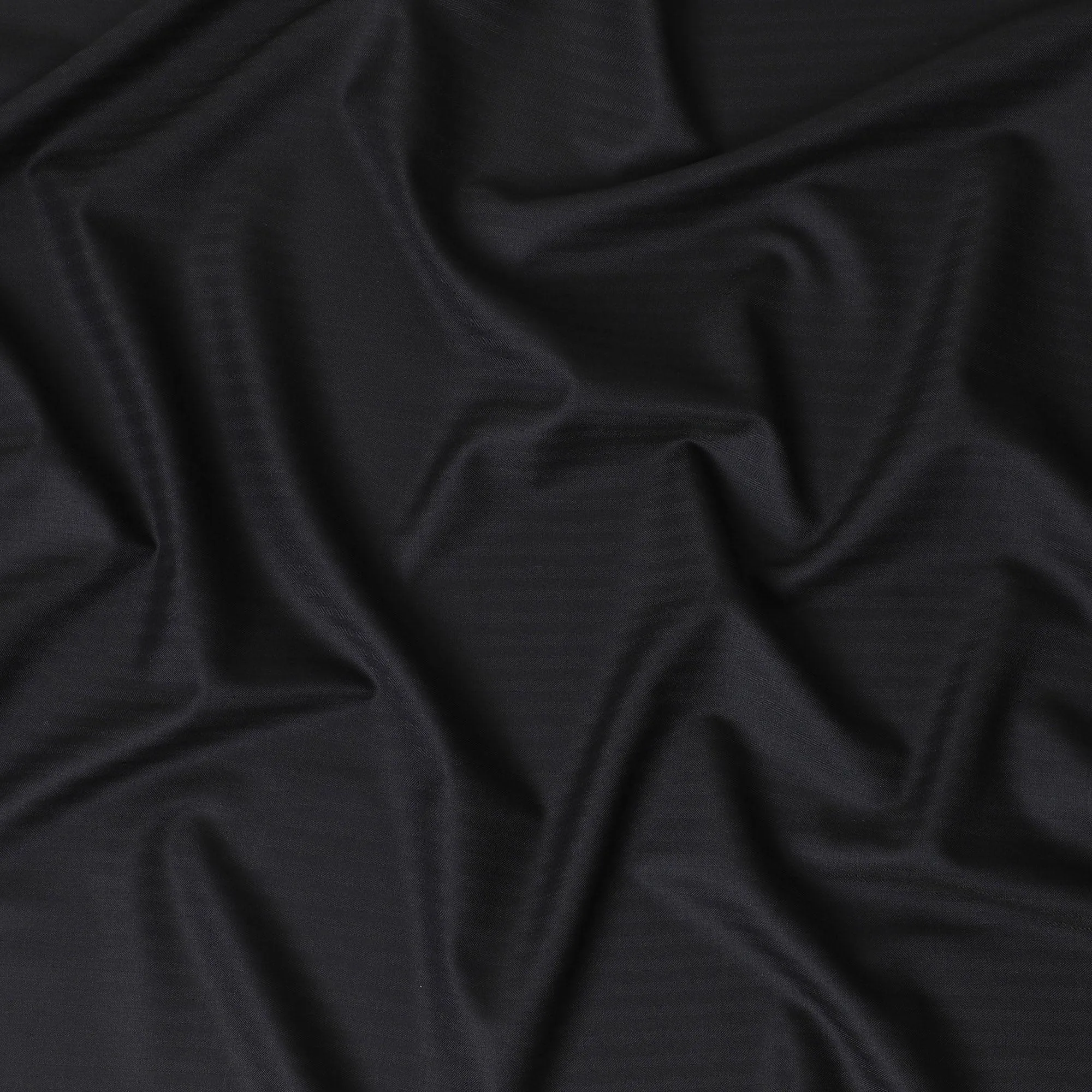 Dark Navy blue Premium super 130's Australian superfine merino wool suiting fabric with same tone stripe in herringbone design-D11436