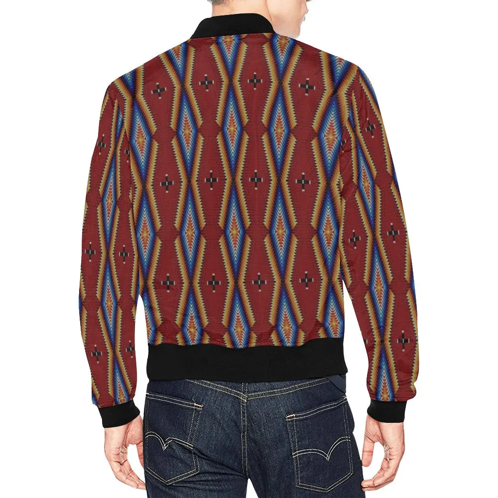 Diamond in the Bluff Red All Over Print Bomber Jacket for Men