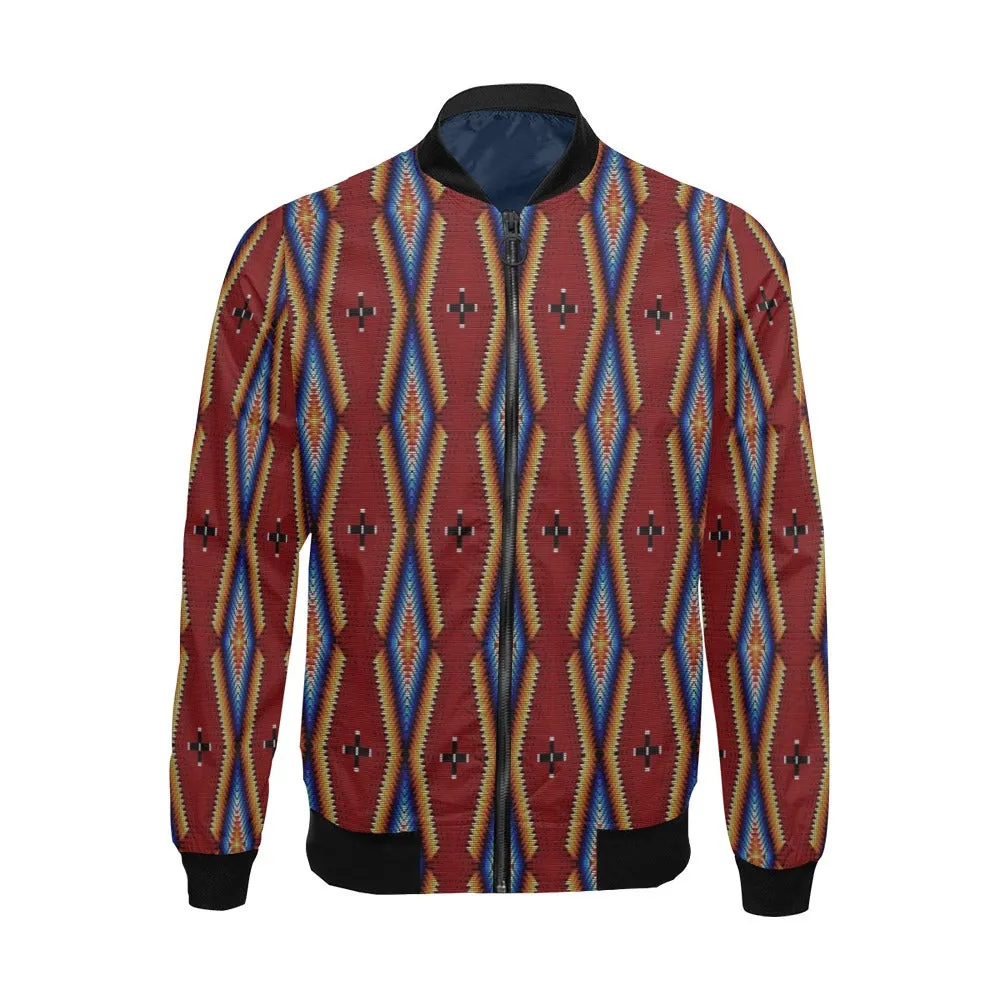 Diamond in the Bluff Red All Over Print Bomber Jacket for Men