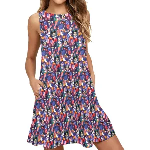 Disney America Sleeveless A-Line Pocket Dress