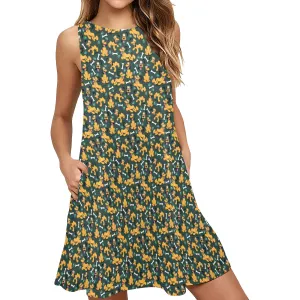 Disney Pluto Life Is Better With A Dog Sleeveless A-Line Pocket Dress