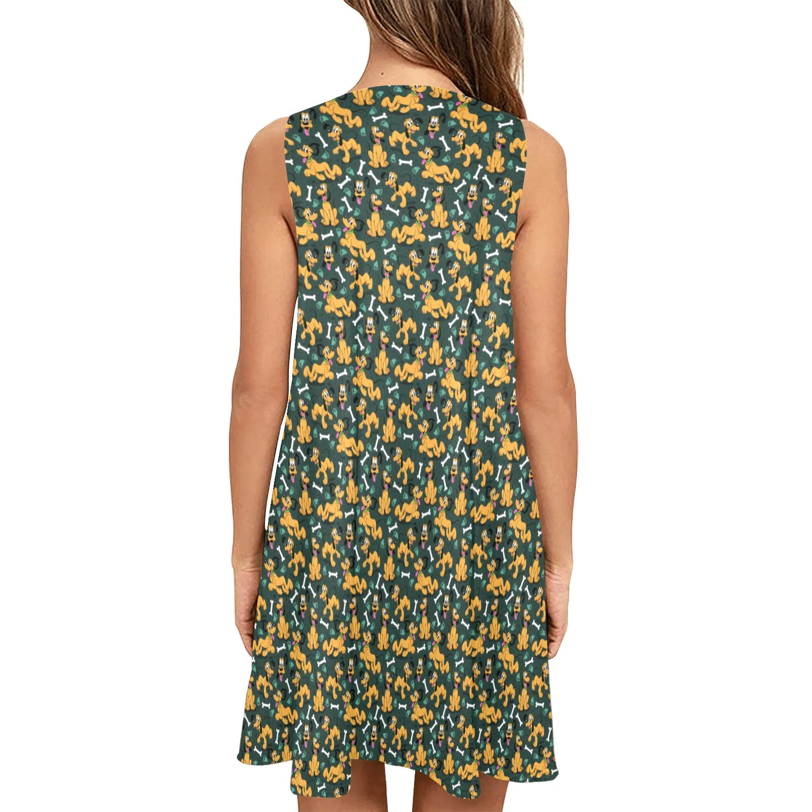 Disney Pluto Life Is Better With A Dog Sleeveless A-Line Pocket Dress