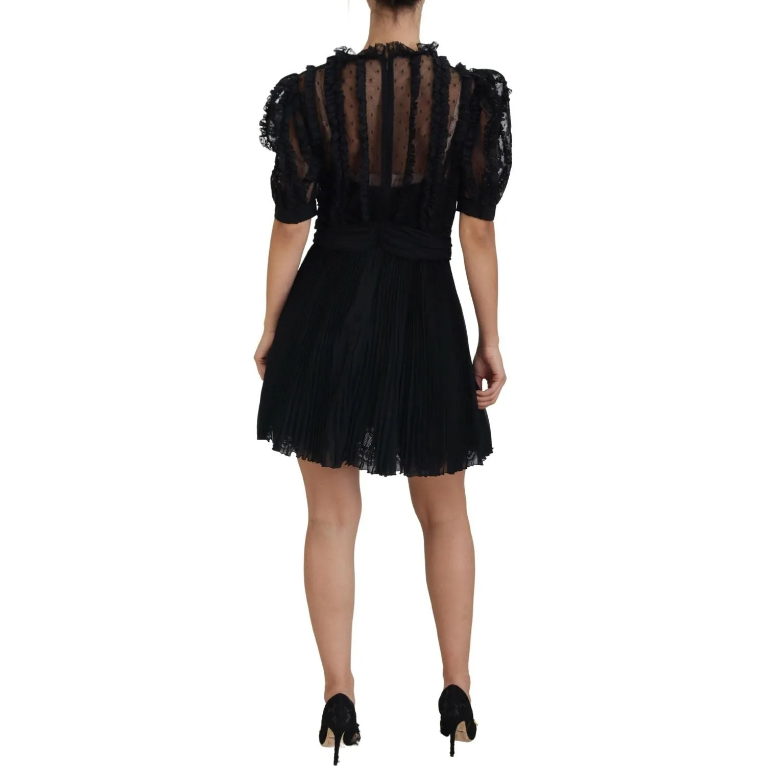 Dolce & Gabbana Elegant Lace Detailed A-Line Mini Dress