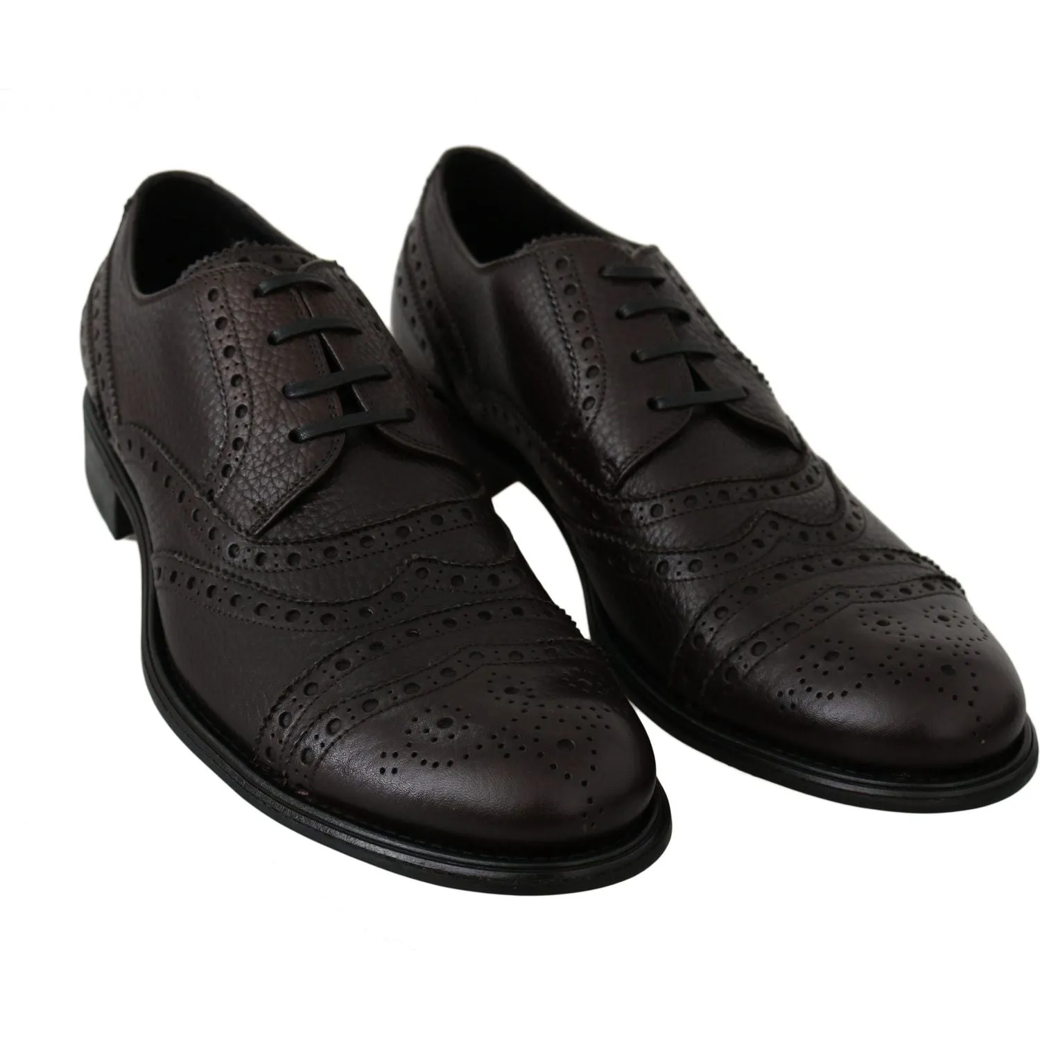 Dolce & Gabbana Elegant Mens Leather Derby Dress Shoes