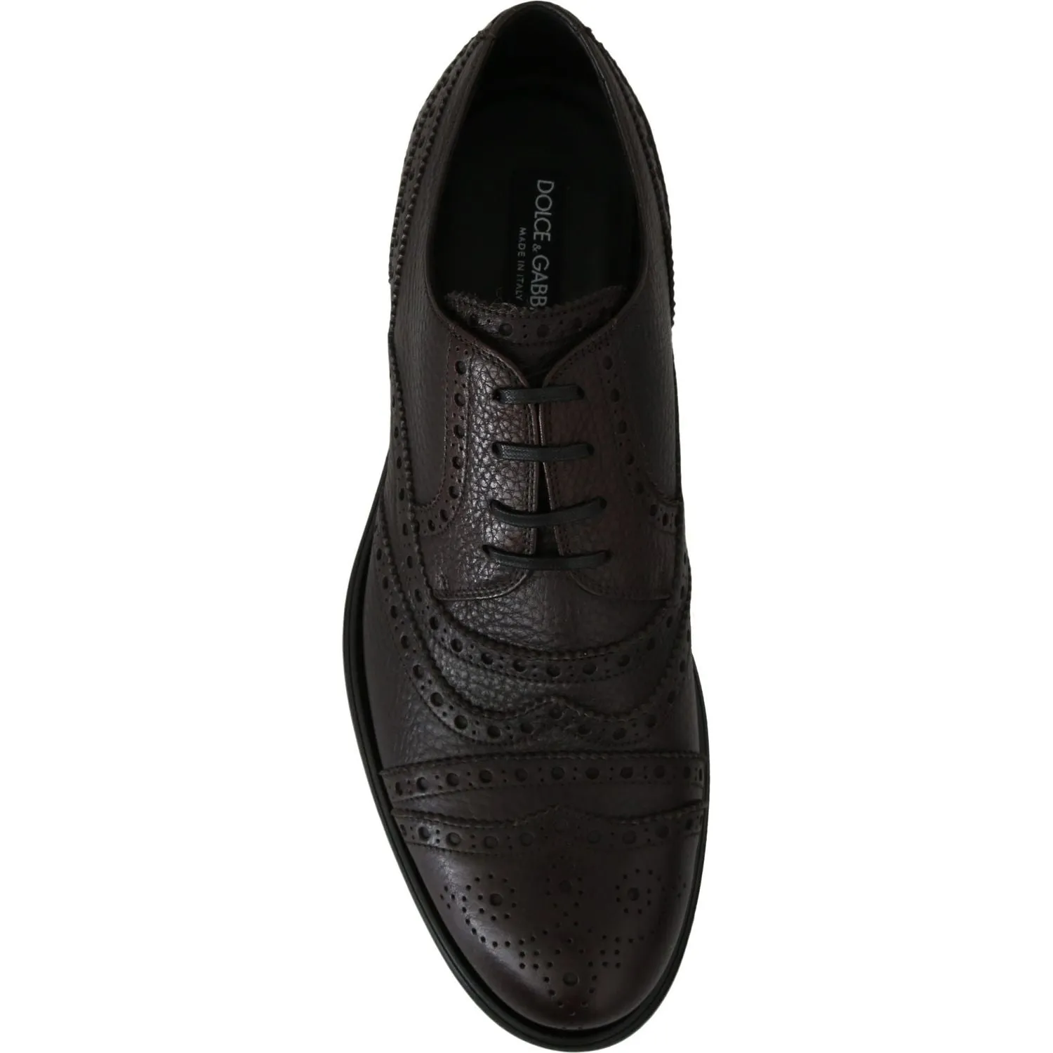 Dolce & Gabbana Elegant Mens Leather Derby Dress Shoes