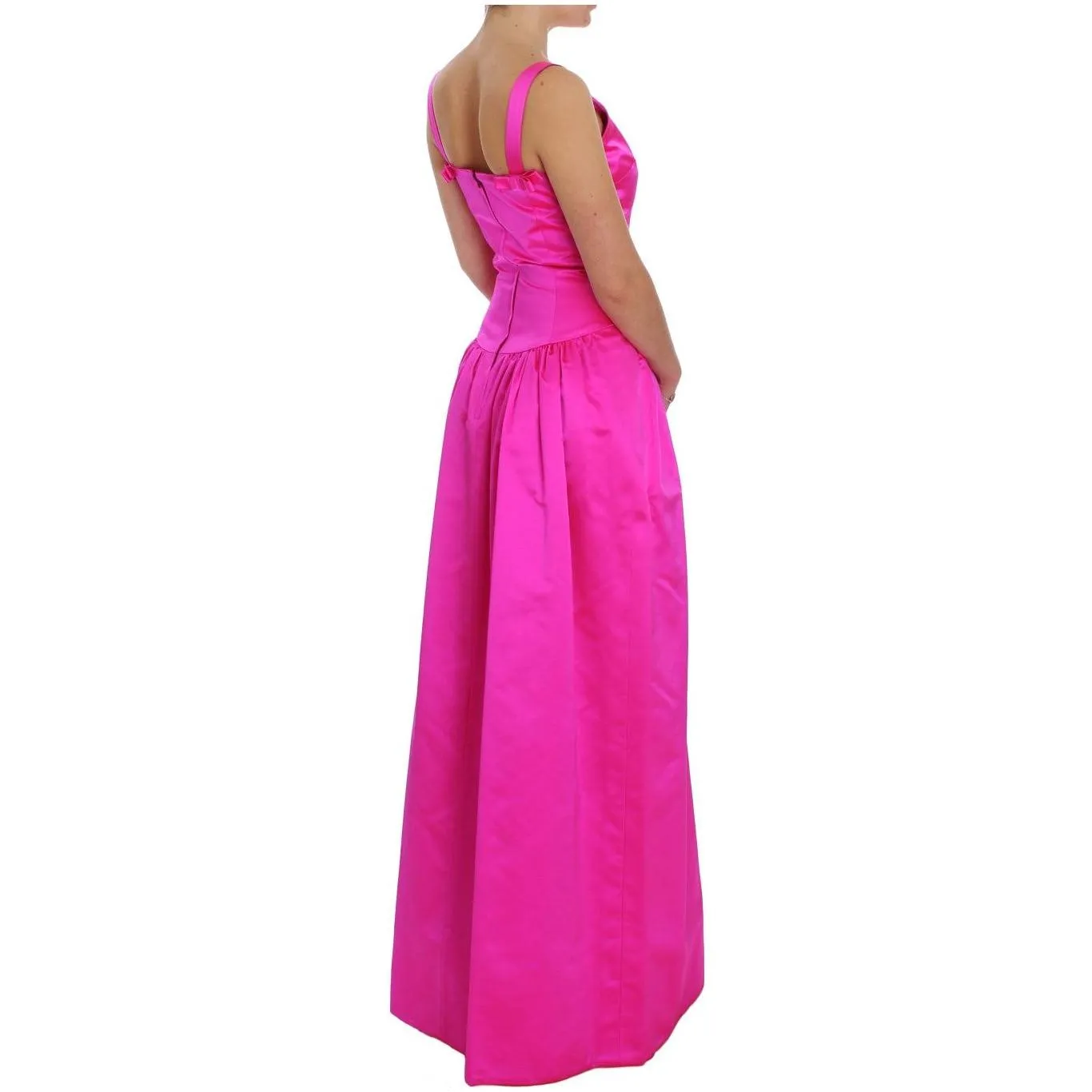 Dolce & Gabbana Elegant Silk Full Length Pink Sheath Dress