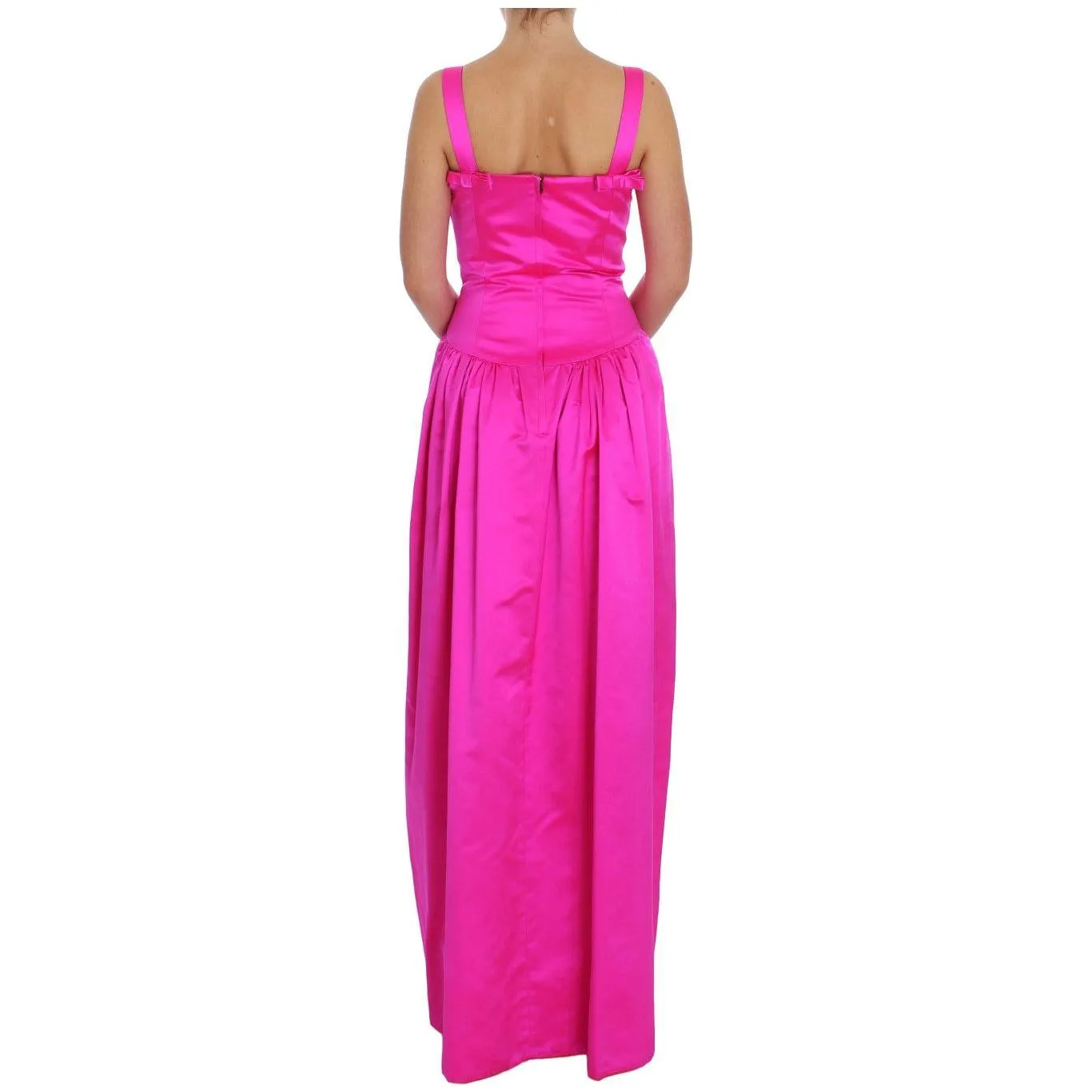 Dolce & Gabbana Elegant Silk Full Length Pink Sheath Dress