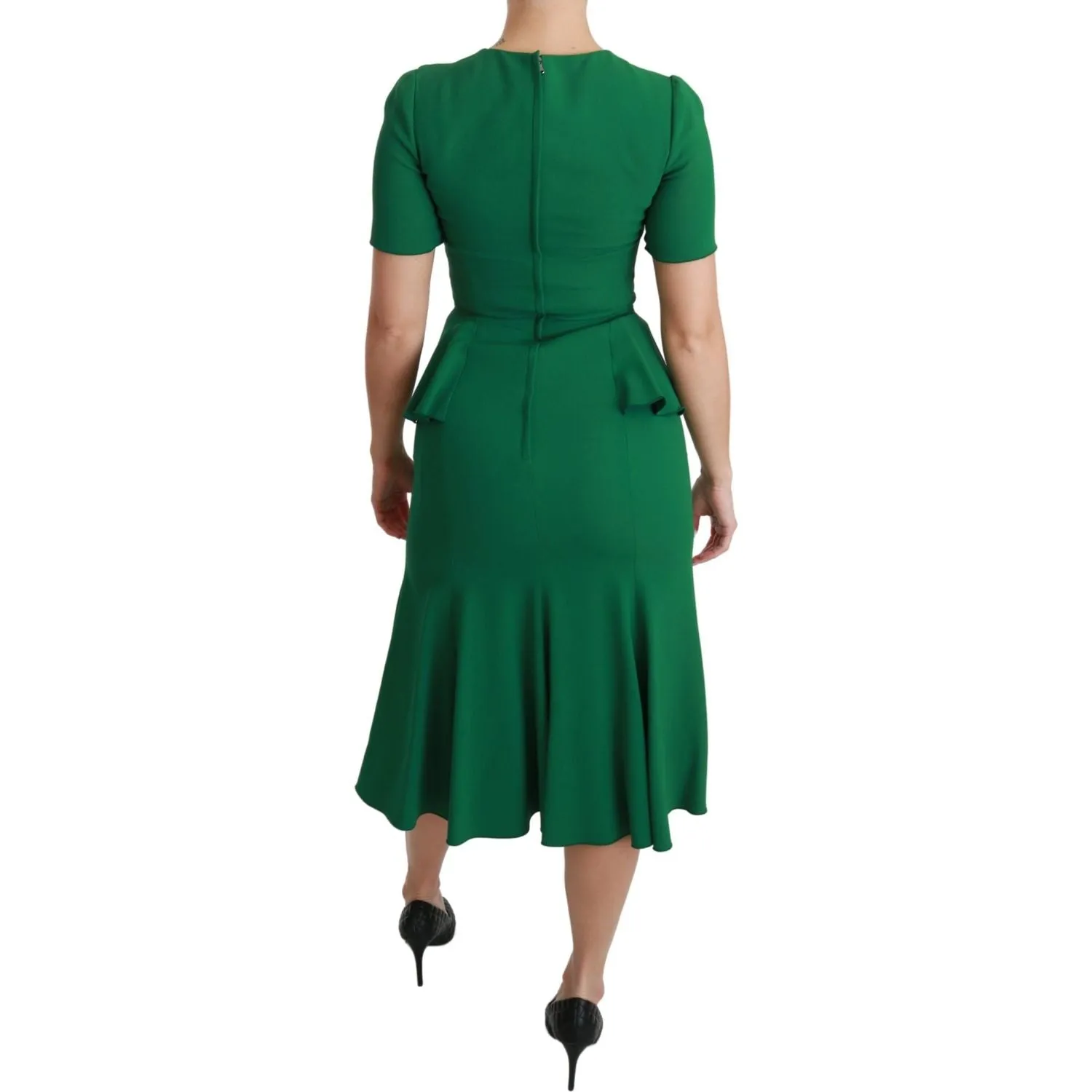 Dolce & Gabbana Enchanted Green Mermaid Midi Dress