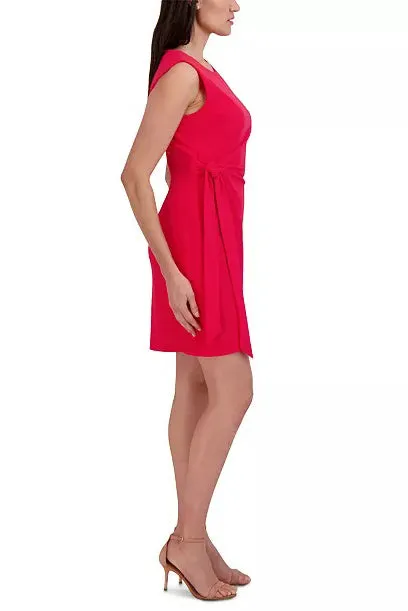 Donna Rico Scuba-Crepe Wrap-Skirt Sheath Dress