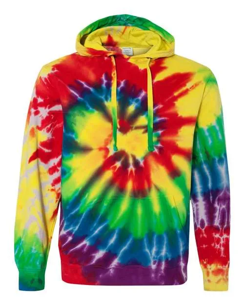 Dyenomite Men's Multi-Color Spiral Pullover Hooded Sweatshirt