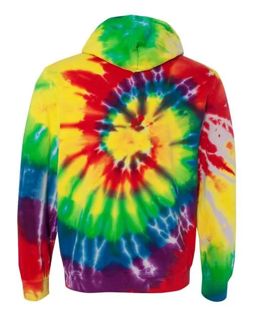 Dyenomite Men's Multi-Color Spiral Pullover Hooded Sweatshirt