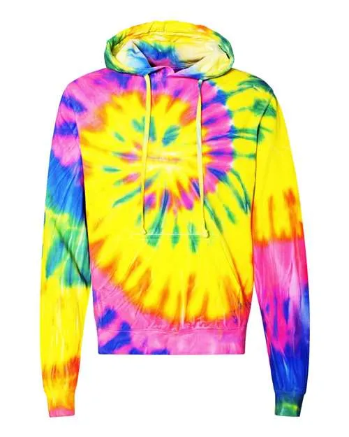 Dyenomite Men's Multi-Color Spiral Pullover Hooded Sweatshirt