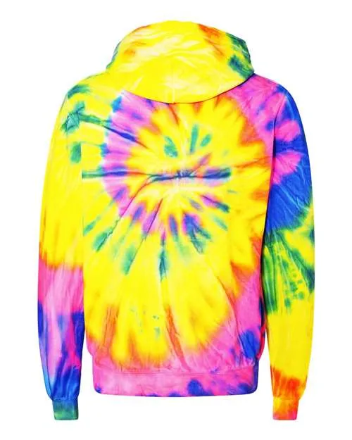 Dyenomite Men's Multi-Color Spiral Pullover Hooded Sweatshirt