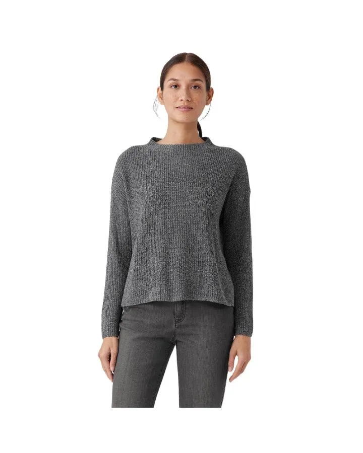 Eileen Fisher Silk Noil Funnel Neck Pullover