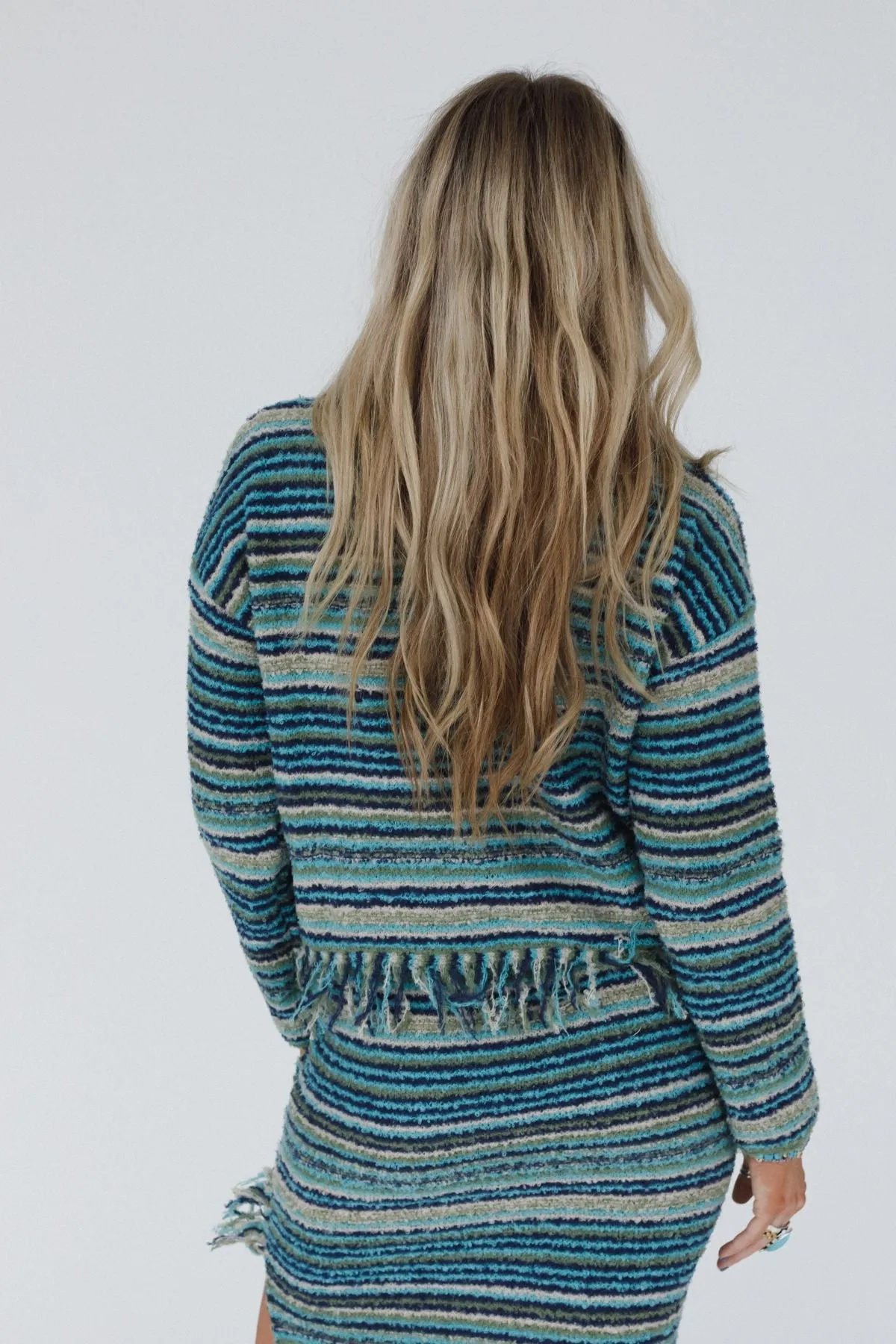 Ellis Fringe Sweater - Teal