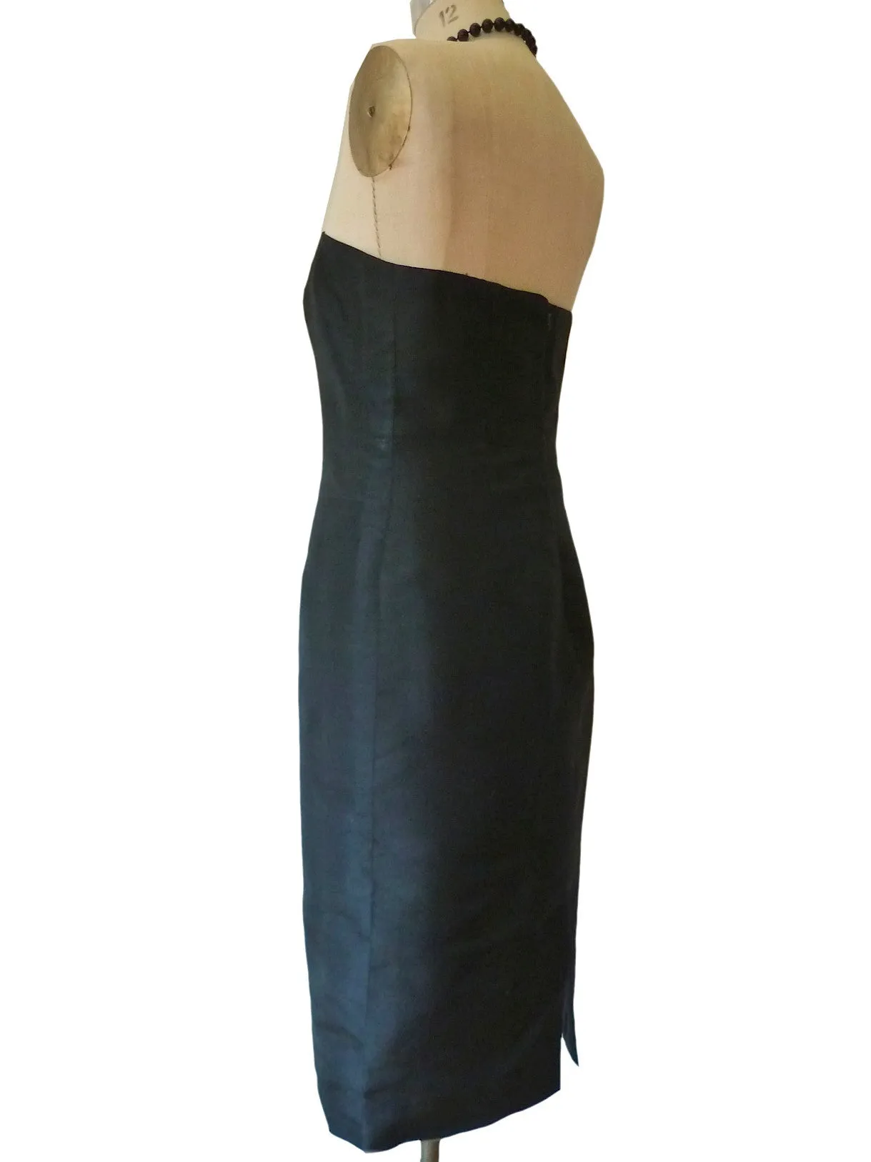 Empire Strapless Cocktail Dress Thai Silk Black