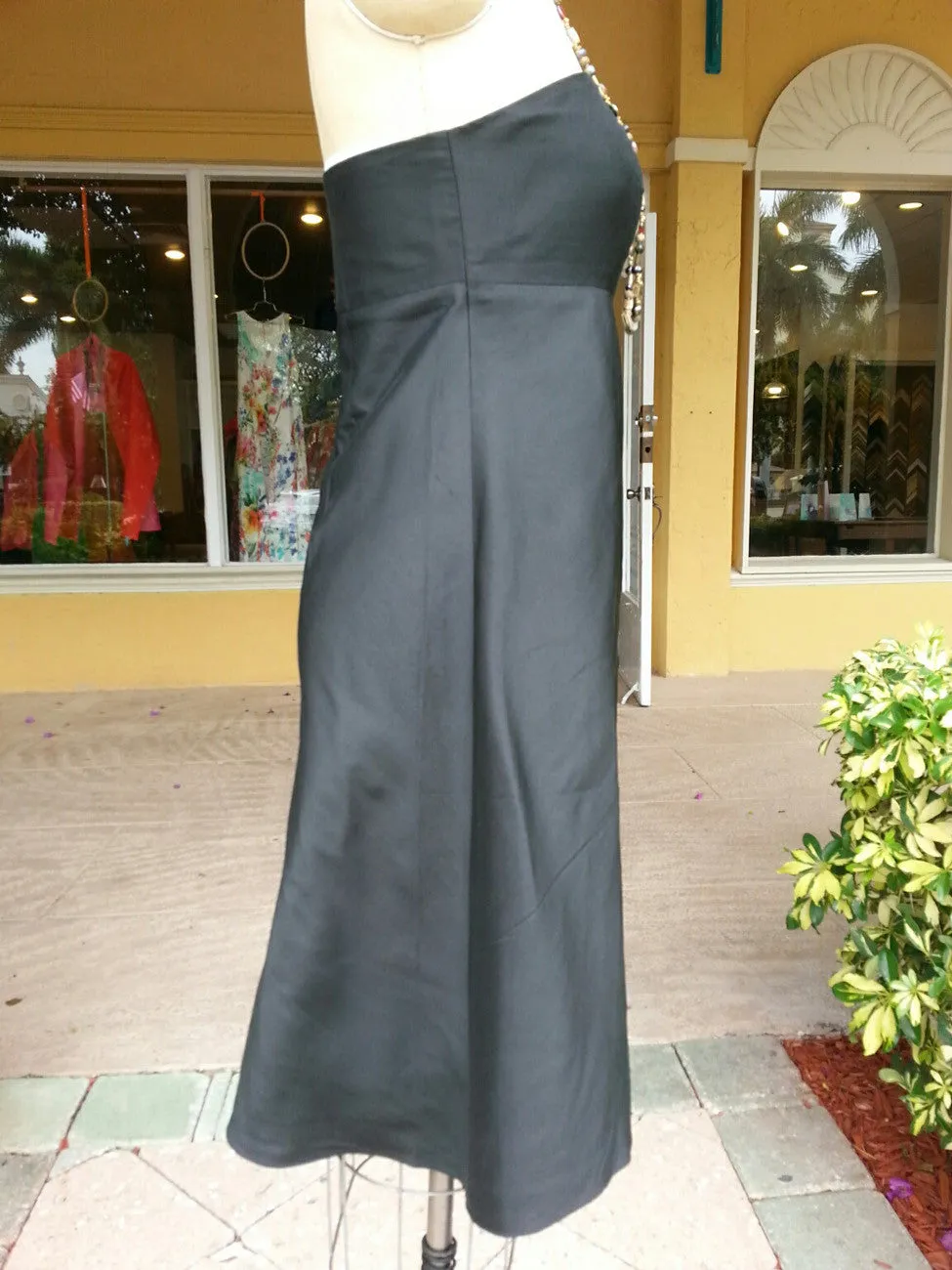 Empire Strapless Cocktail Dress Thai Silk Black