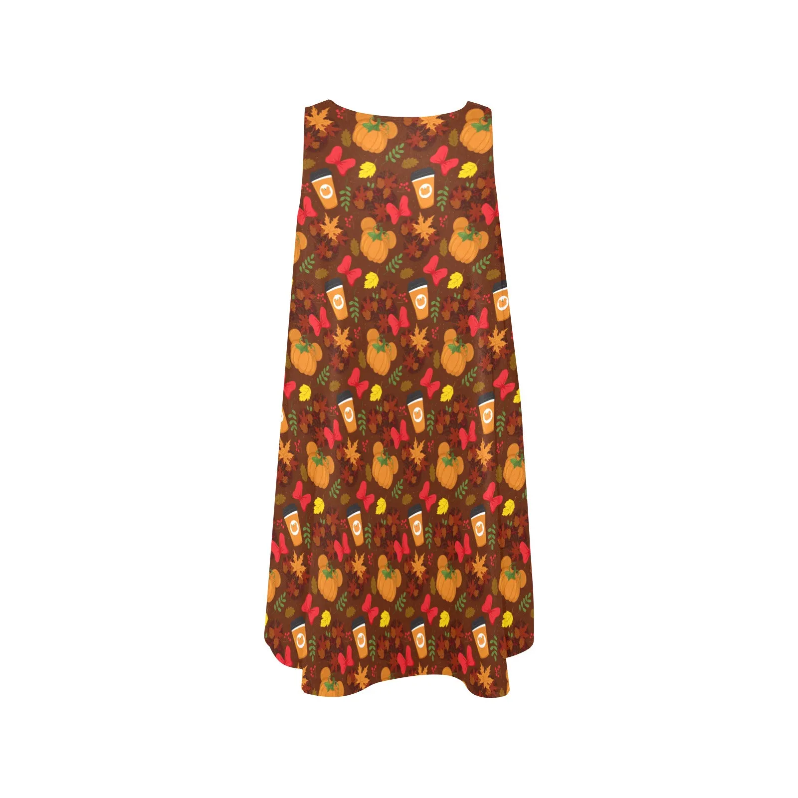 Fall Pumpkins Sleeveless A-Line Pocket Dress