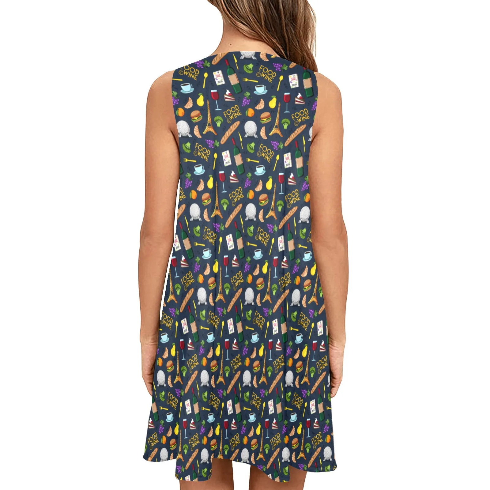 Food And Wine Sleeveless A-Line Pocket Dress