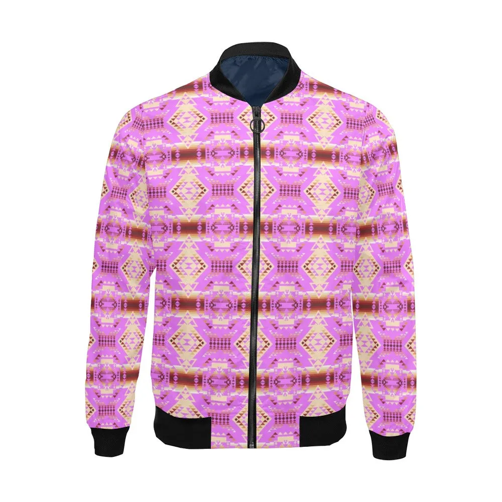 Gathering Earth Lilac All Over Print Bomber Jacket for Men