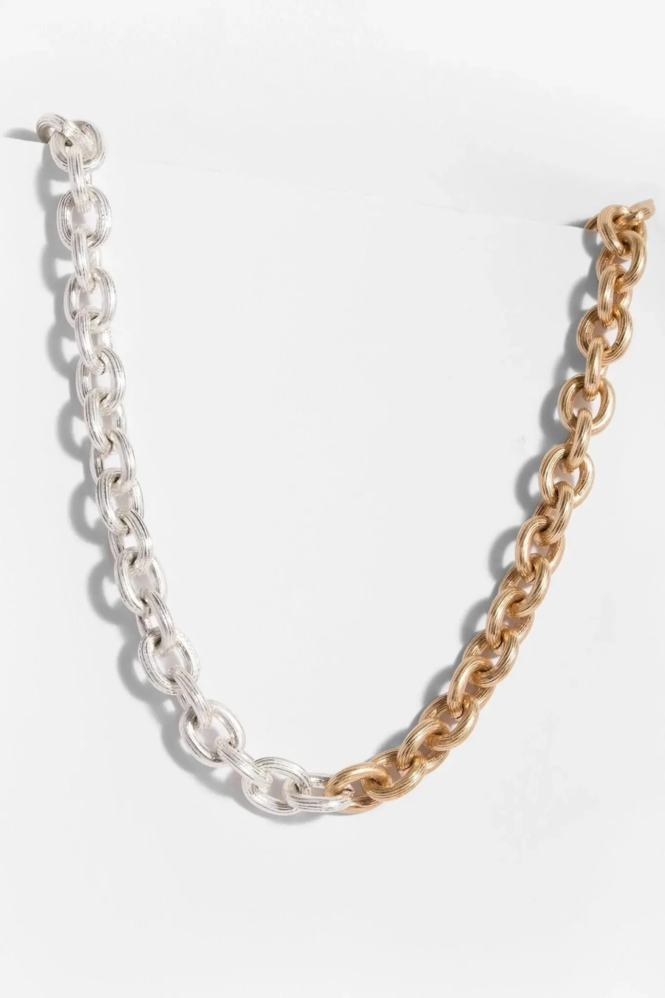 Gold And Silver Chain Link Necklace