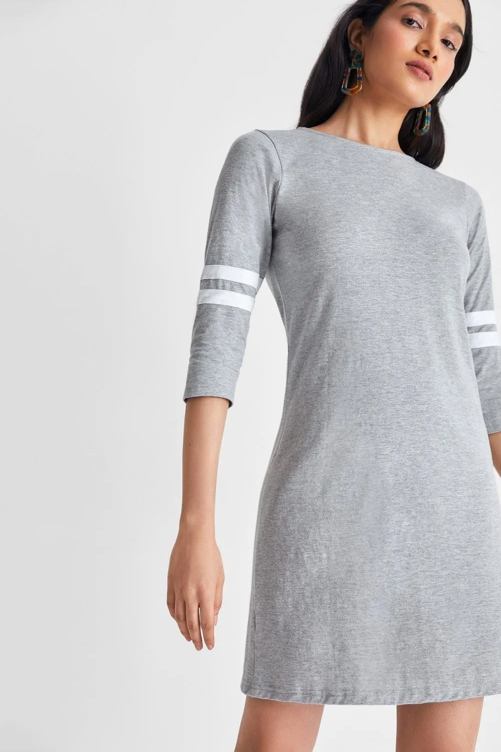 Grey Stripe Sporty Dress