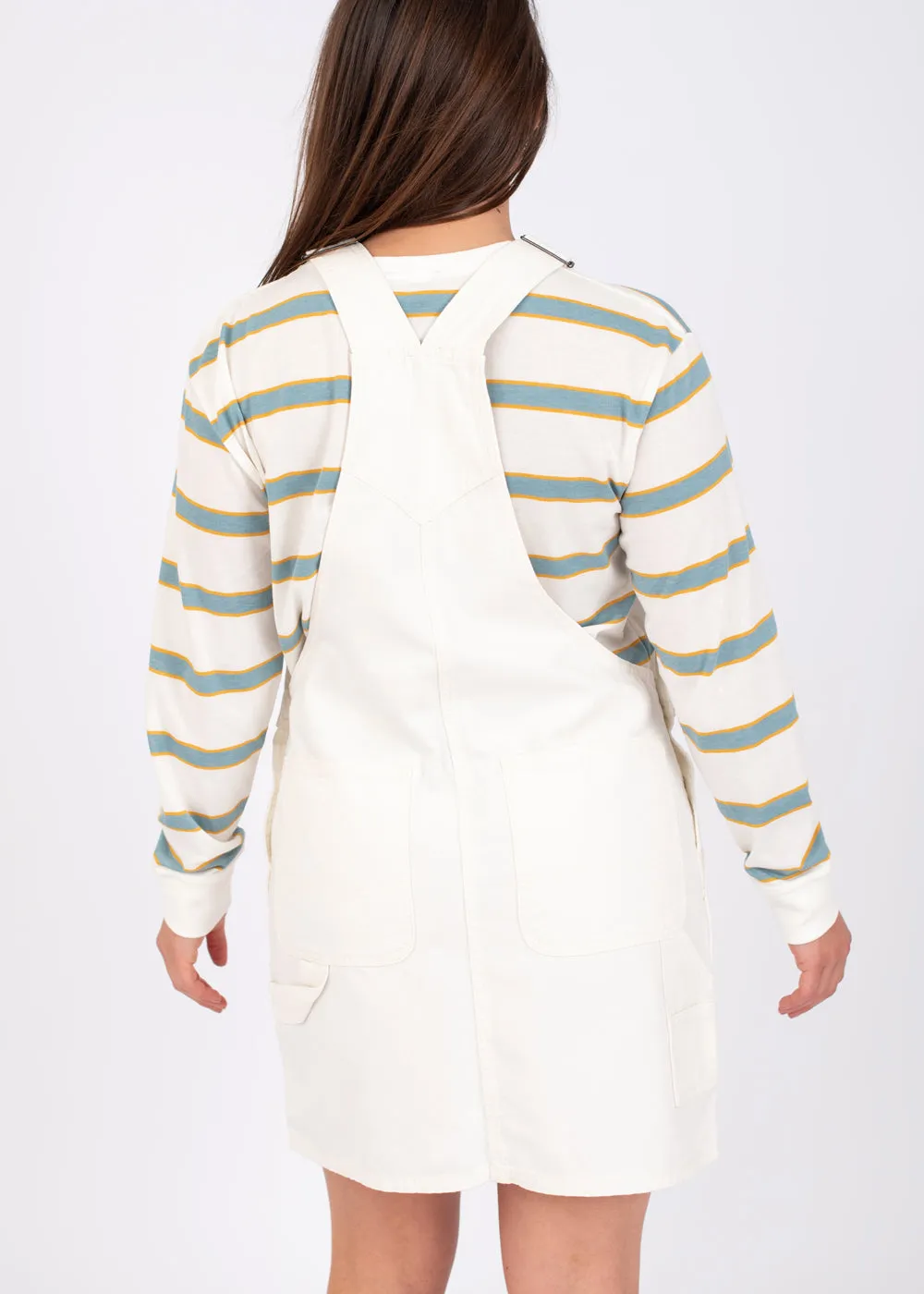 Ground Work Skirt Overalls in Marshmallow White