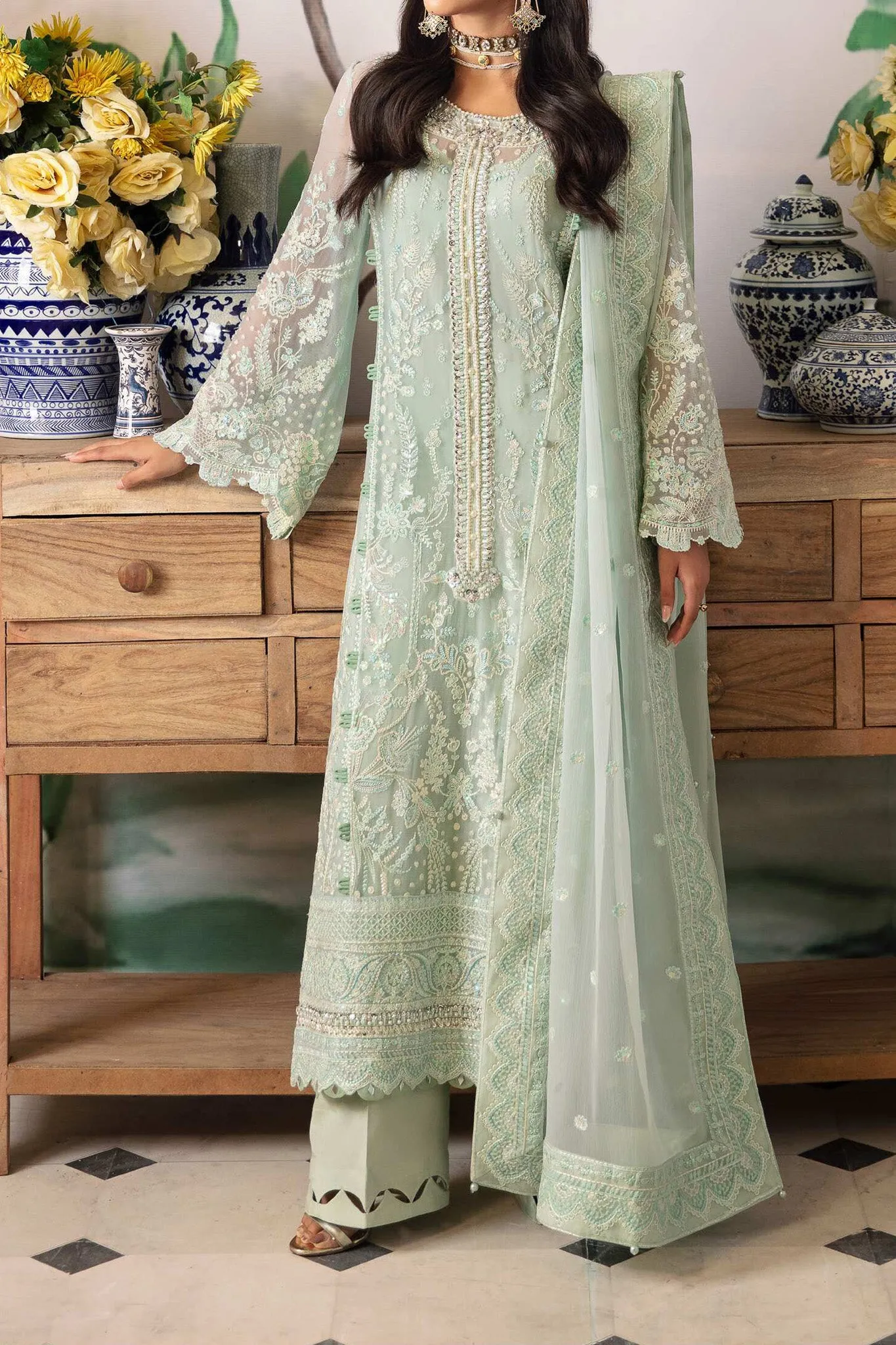 Gulaal Unstitched 3 Piece Luxury Formals Chiffon Collection'2024-02-Jade