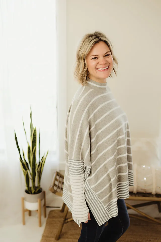 Hacci Stripe Poncho