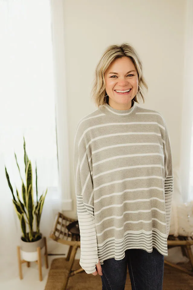 Hacci Stripe Poncho