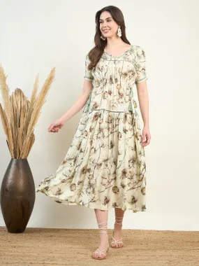 Hand Embroidered Flowy Floral Resort Dress