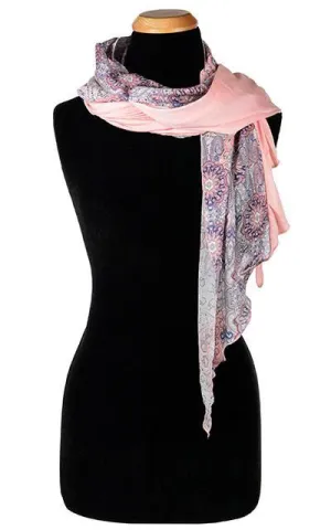 Handkerchief Scarf - Paisley Madness with Pink Planet Jersey Knit (Two Left!)