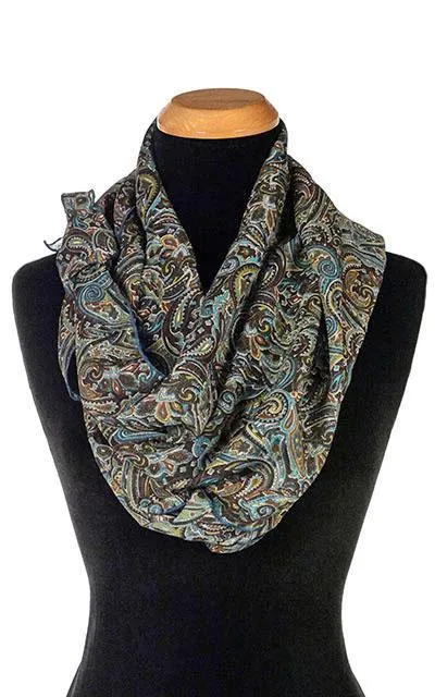 Handkerchief Scarf - Peacock Paisley, Solid