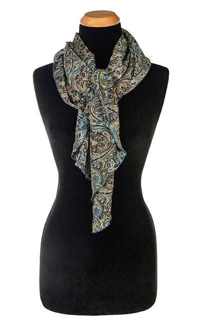 Handkerchief Scarf - Peacock Paisley, Solid