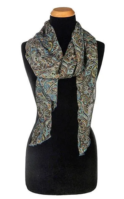 Handkerchief Scarf - Peacock Paisley, Solid