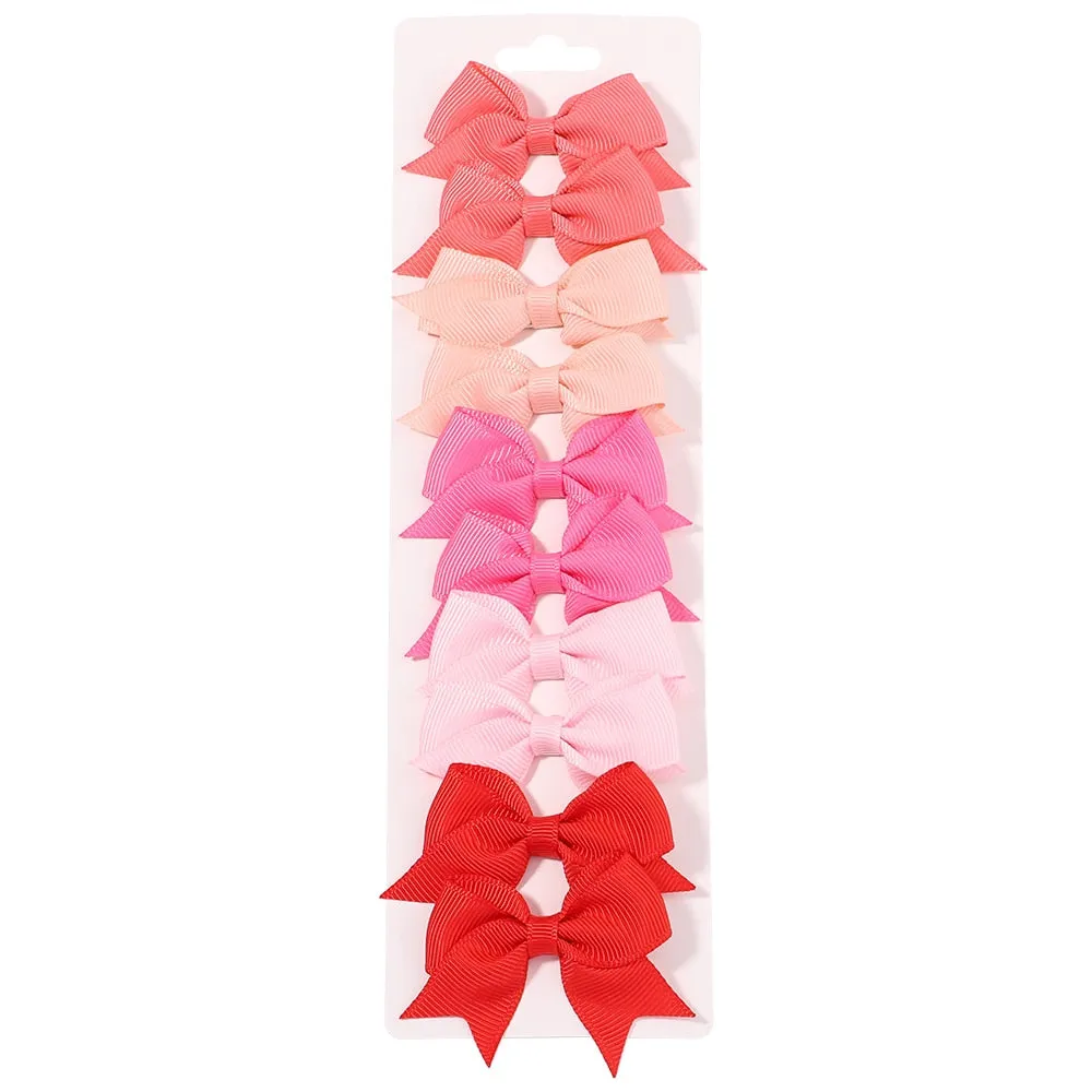 Handmade Bow Hair Clip Set - Pack of 10