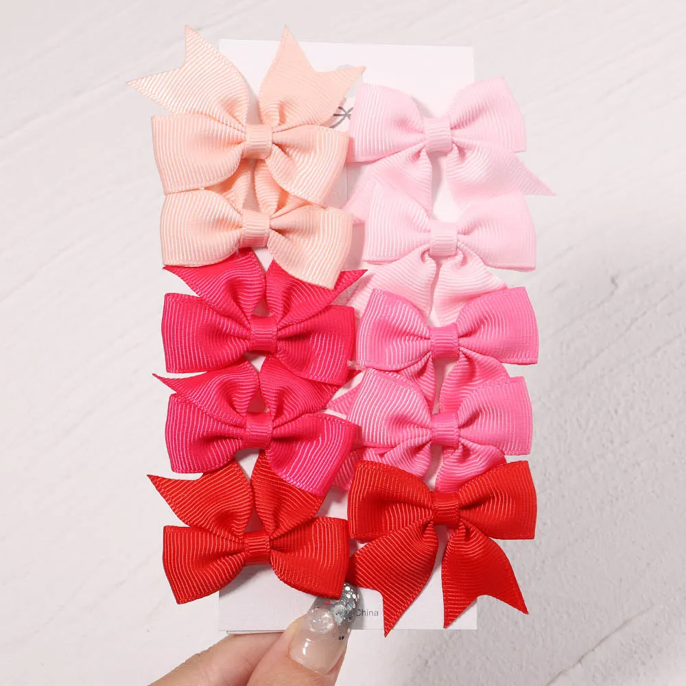 Handmade Bow Hair Clip Set - Pack of 10