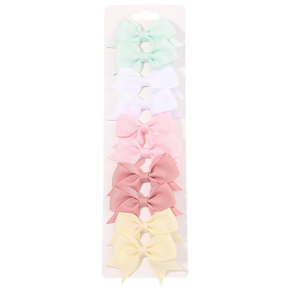 Handmade Bow Hair Clip Set - Pack of 10