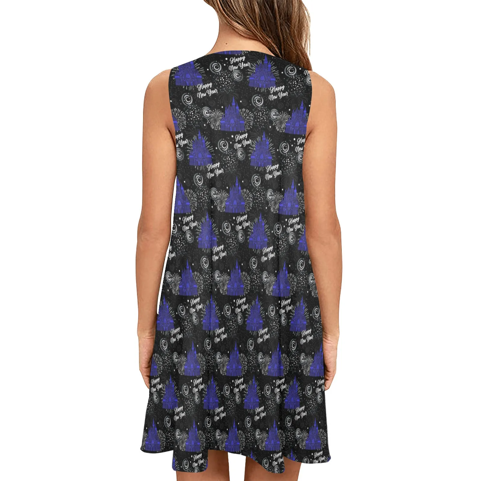 Happy New Years Sleeveless A-Line Pocket Dress