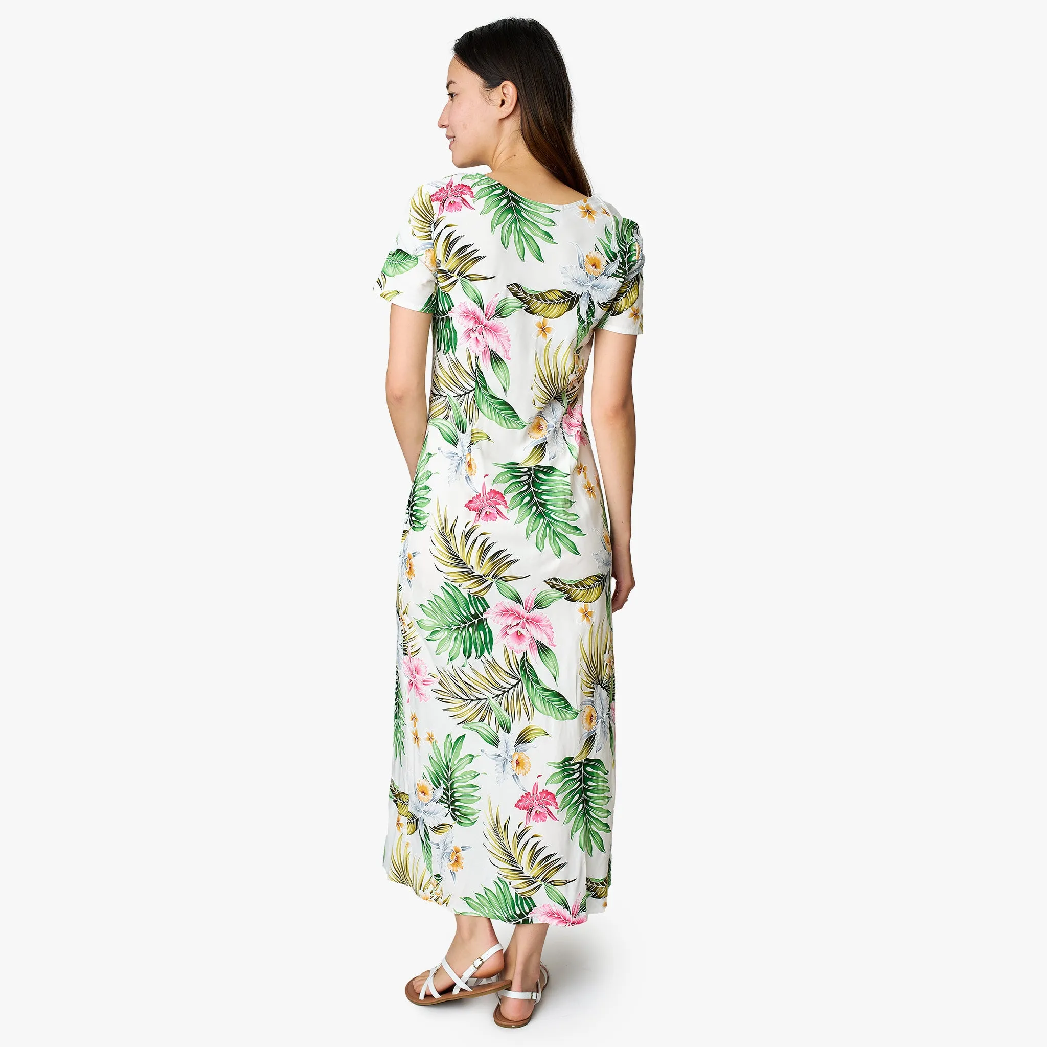 Hawaiian Orchid Long Dress