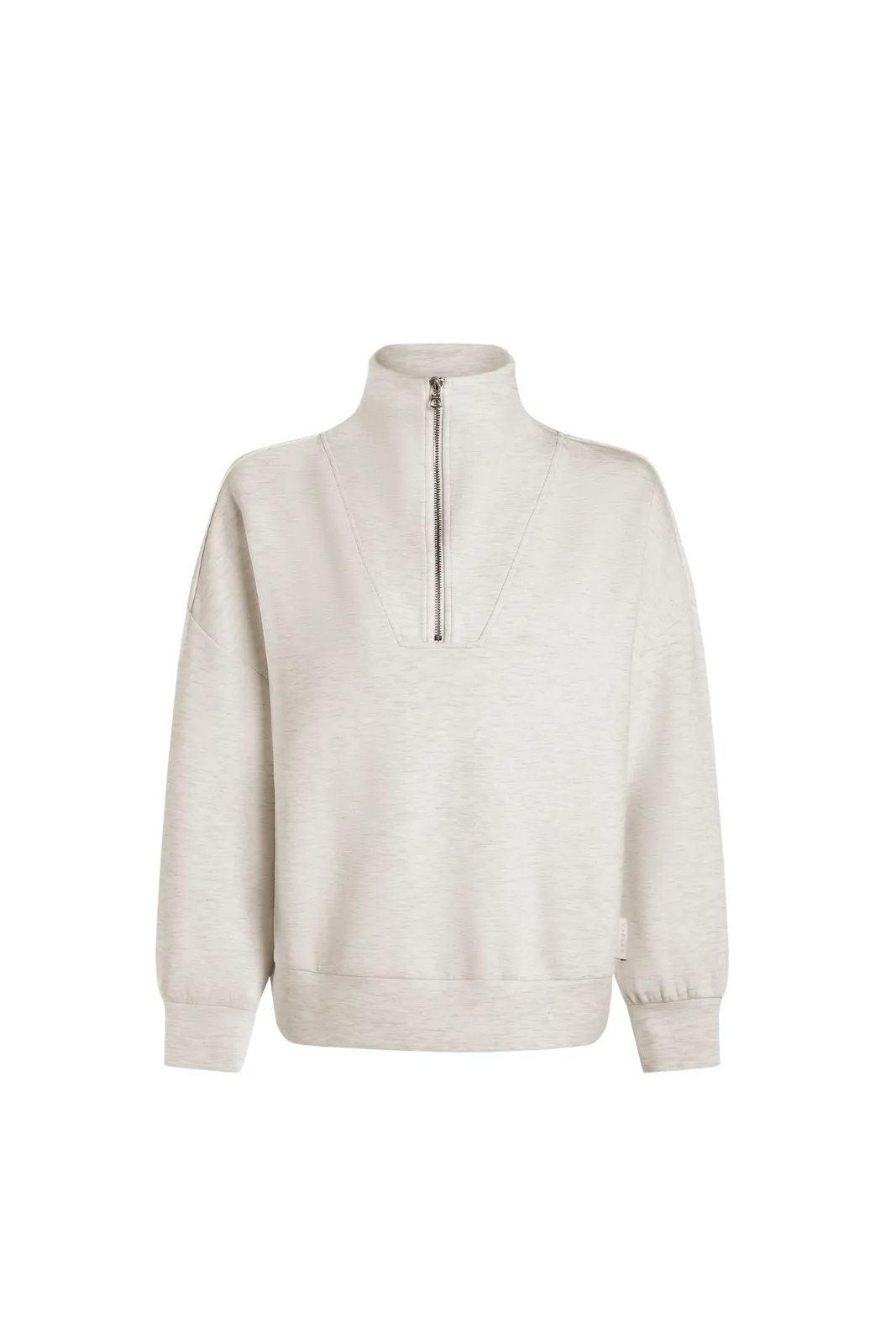 Hawley Half Zip Sweat Ivory Marl